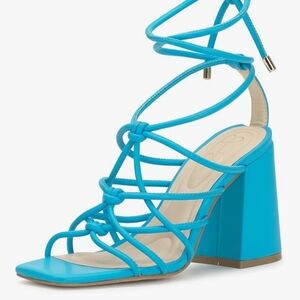 Blue Strappy Block Heel Sandals Jessica Simpson